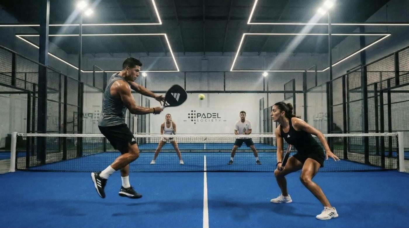Doubles match at Padel Society