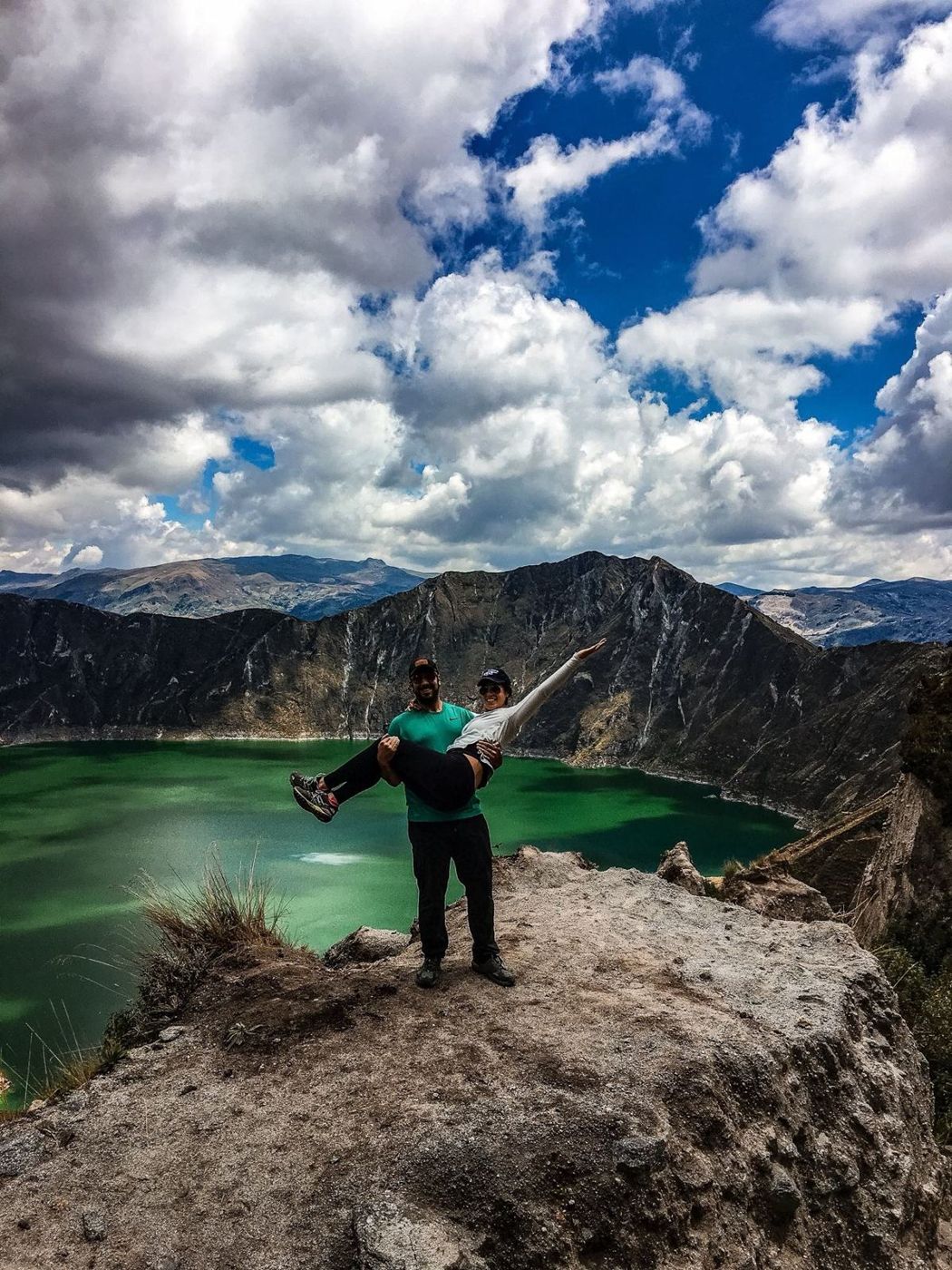 Ted at the rim of Quilotoa crater lake, Ecuador